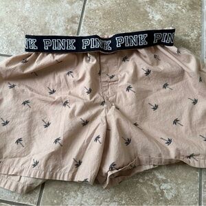 PINK Victoria's Secret Beige Palm Print Shorts